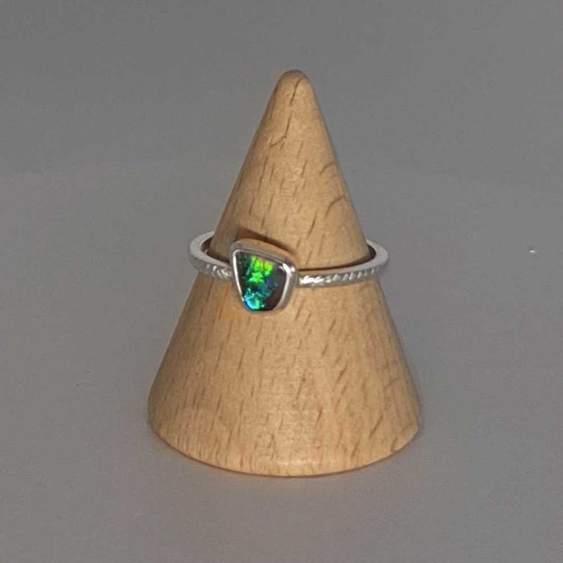 bague argent 925 et opale boulder