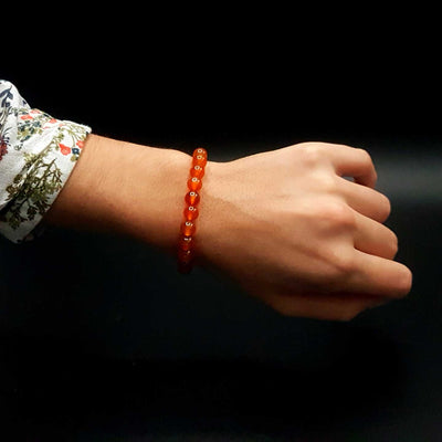 Bracelet de perles de Cornaline orange 8mm