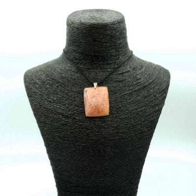 pendentif rectangle calcite orange